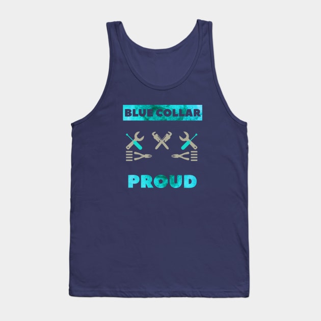 Blue Collar Proud Wrench Hvac Tech Pride Tank Top by The Hvac Gang